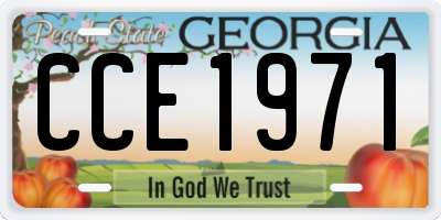GA license plate CCE1971