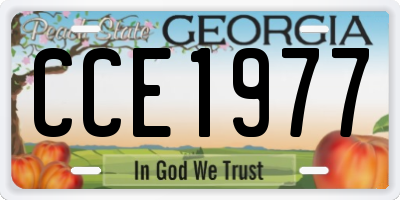 GA license plate CCE1977