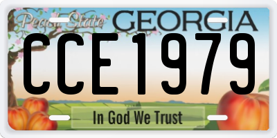 GA license plate CCE1979