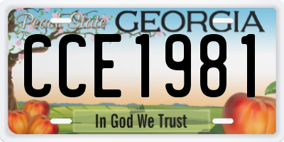 GA license plate CCE1981