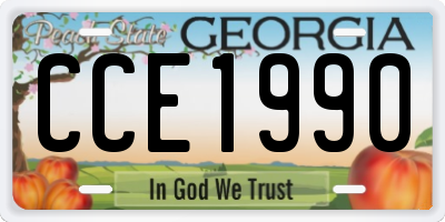 GA license plate CCE1990