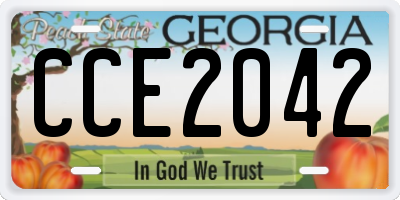 GA license plate CCE2042
