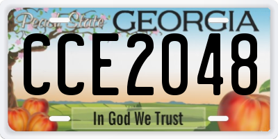 GA license plate CCE2048