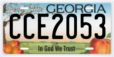 GA license plate CCE2053