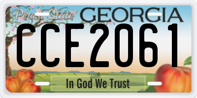 GA license plate CCE2061