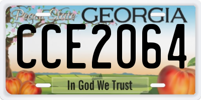 GA license plate CCE2064