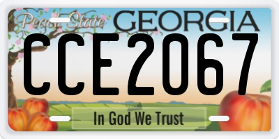 GA license plate CCE2067
