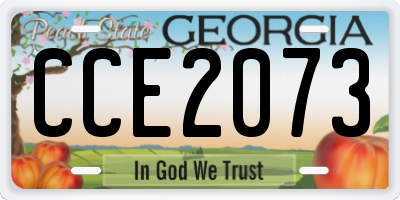 GA license plate CCE2073