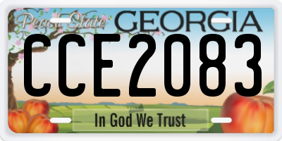 GA license plate CCE2083