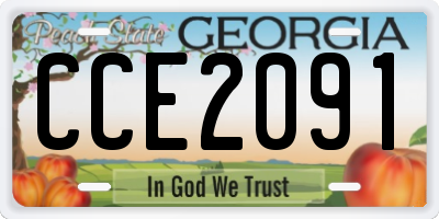 GA license plate CCE2091