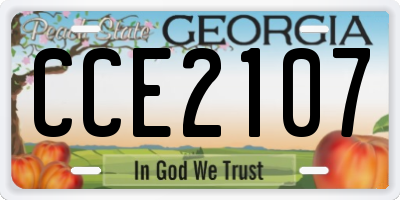 GA license plate CCE2107