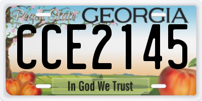 GA license plate CCE2145