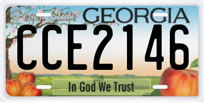 GA license plate CCE2146