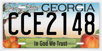 GA license plate CCE2148