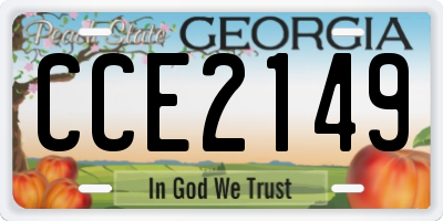 GA license plate CCE2149