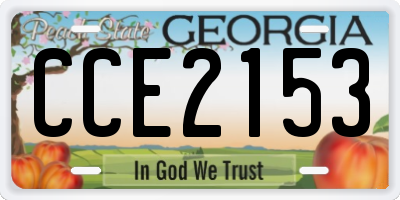 GA license plate CCE2153
