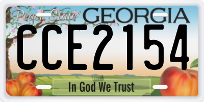 GA license plate CCE2154