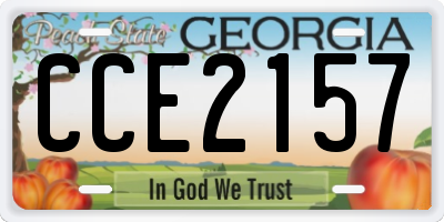 GA license plate CCE2157