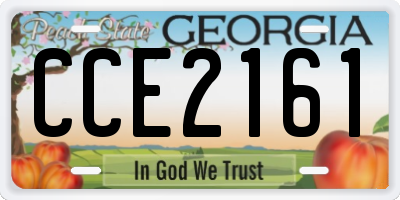 GA license plate CCE2161