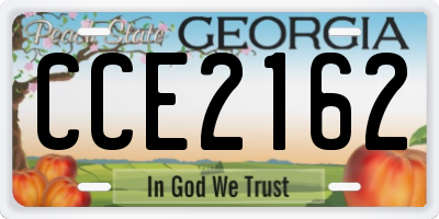 GA license plate CCE2162