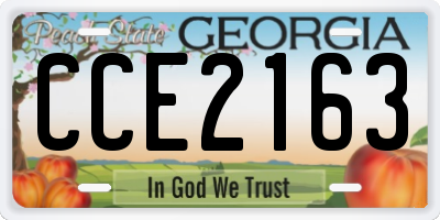 GA license plate CCE2163