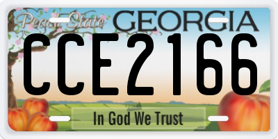 GA license plate CCE2166