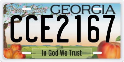 GA license plate CCE2167