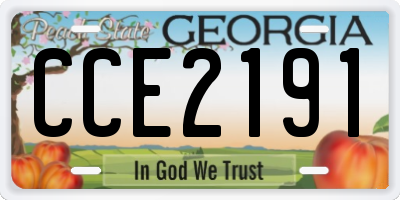 GA license plate CCE2191
