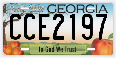 GA license plate CCE2197