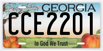 GA license plate CCE2201