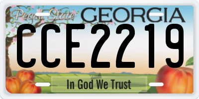 GA license plate CCE2219