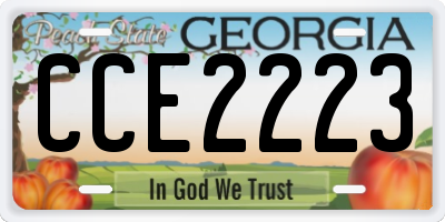 GA license plate CCE2223