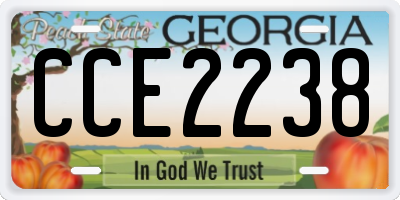 GA license plate CCE2238