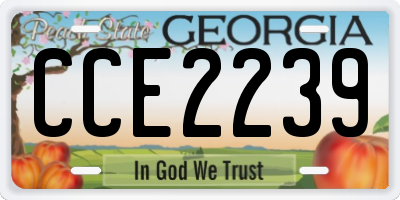 GA license plate CCE2239