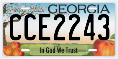 GA license plate CCE2243