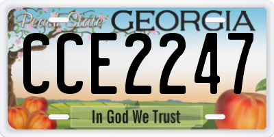 GA license plate CCE2247
