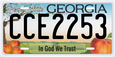 GA license plate CCE2253