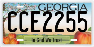 GA license plate CCE2255