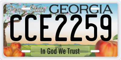 GA license plate CCE2259