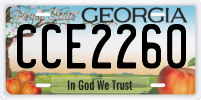 GA license plate CCE2260