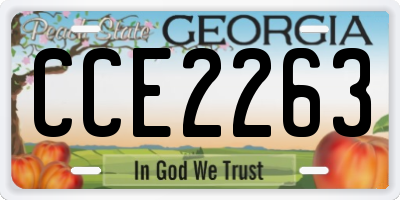 GA license plate CCE2263
