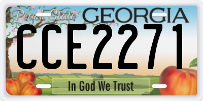GA license plate CCE2271