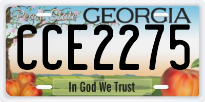 GA license plate CCE2275