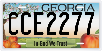 GA license plate CCE2277