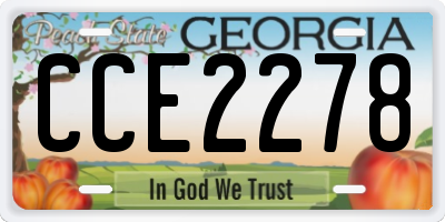 GA license plate CCE2278