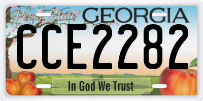 GA license plate CCE2282