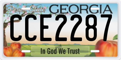 GA license plate CCE2287
