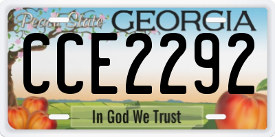 GA license plate CCE2292