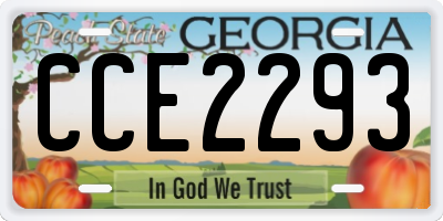 GA license plate CCE2293
