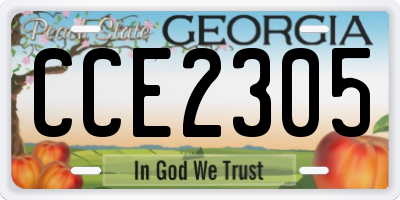 GA license plate CCE2305